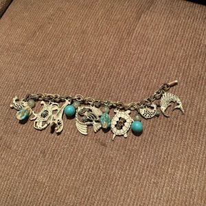 Vintage fish charm bracelet